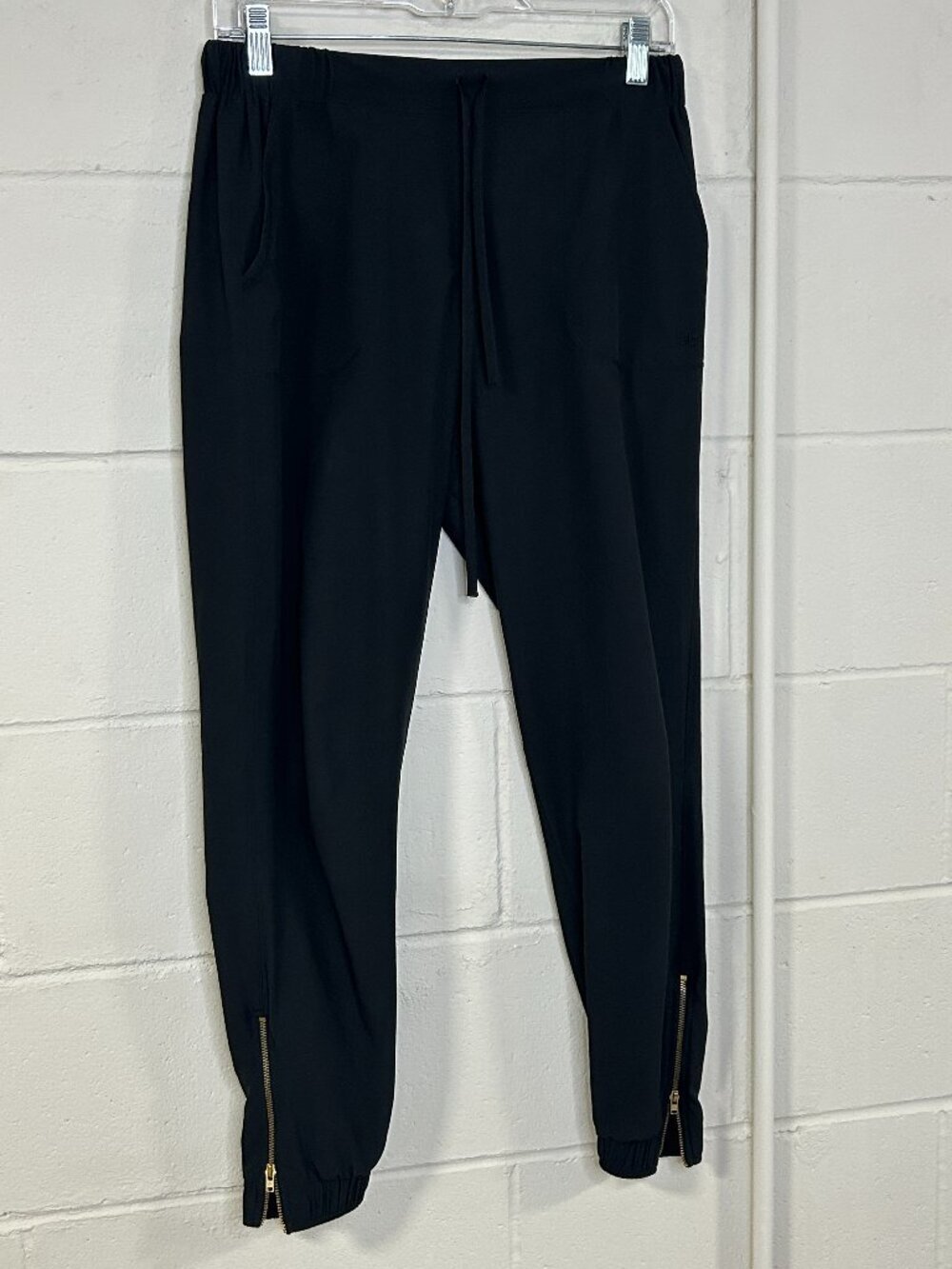 Albion Pants Womens Small Jogger Zip Ankles Elastic Waist Slicky Casual Comfort